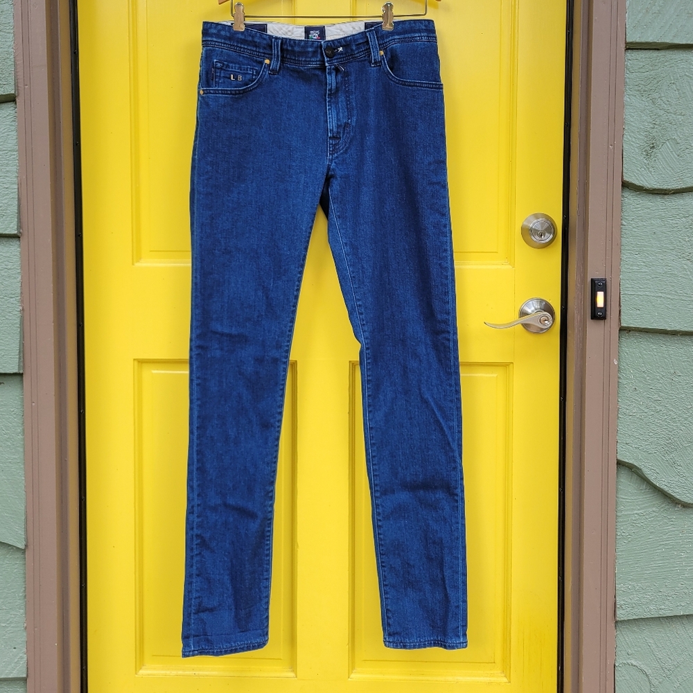 Tramarossa Leonardo Zip Jeans 34x35 – Made in Italy Calfskin Patch Luxury Denim